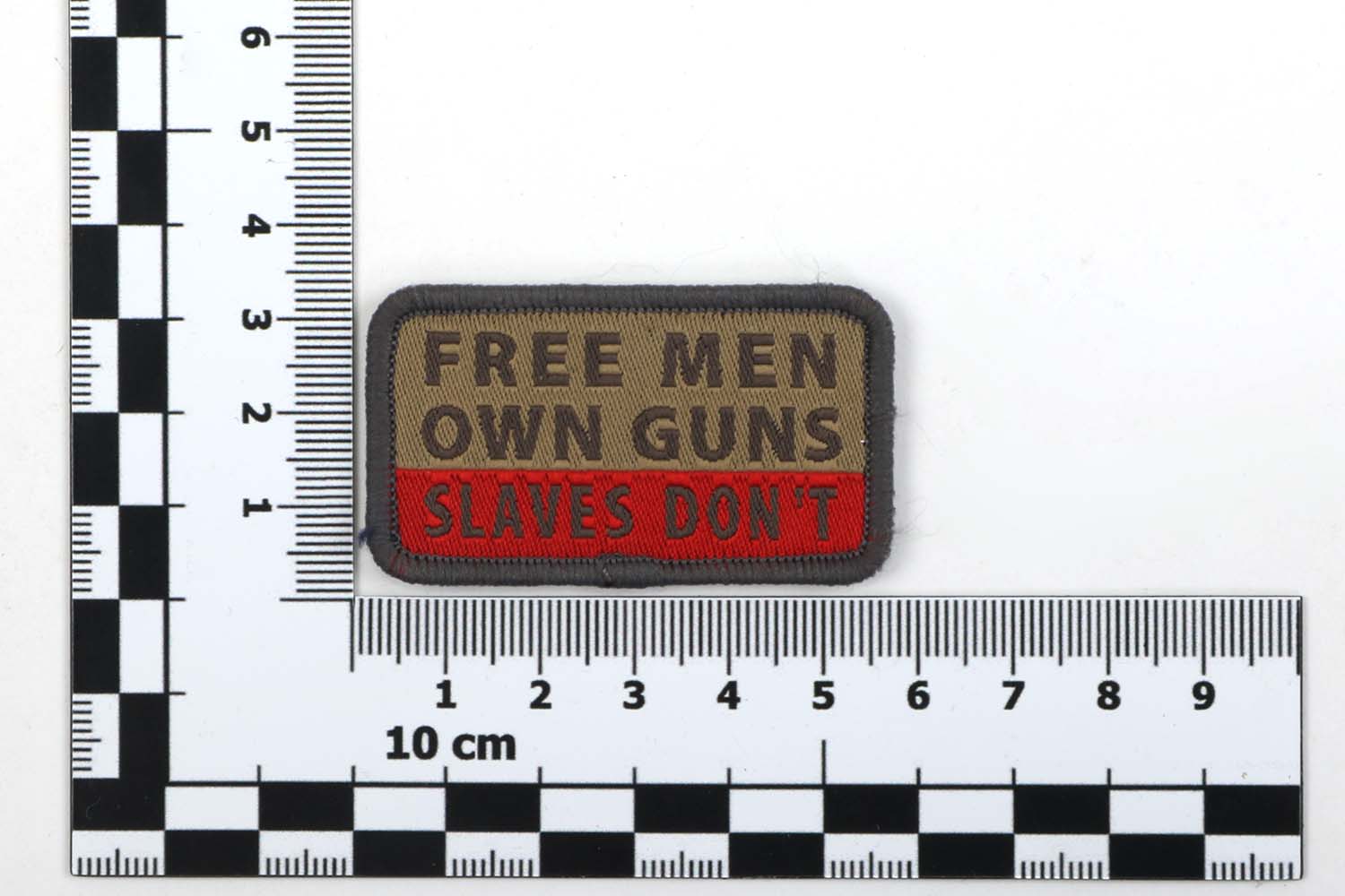 Maße, Morale Patch - FREE MEN OWN GUNS, gewebt Maße, Morale Patch - FREE MEN OWN GUNS, gewebt