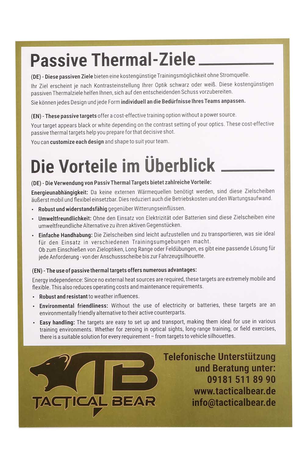 Thermal-Ziel, Rückseite Thermal-Ziel, Rückseite