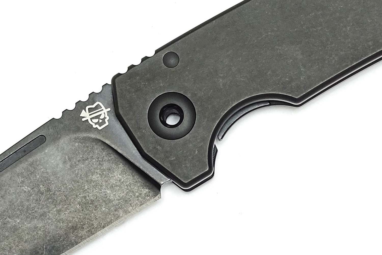 Zweihandmesser mit 95mm langer, schwarzer stone washed Klinge, Griffschale Integral schwarz